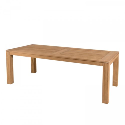 Halice - Salon De Jardin En Bois Teck 6/8 Pers - 1 Table Rectangulaire 220*100 Cm Et 6 Fauteuils Em