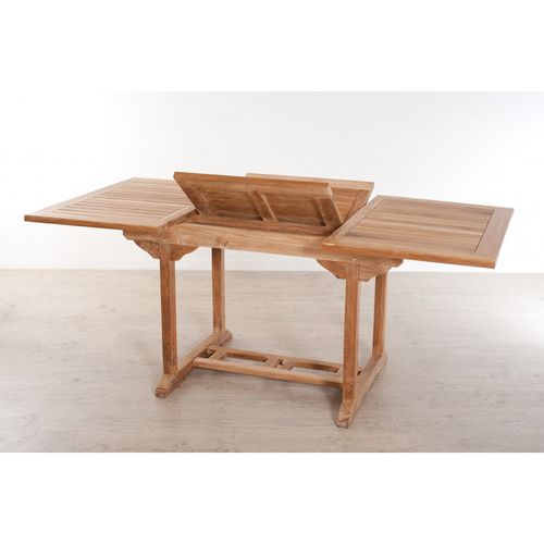 Harris - Salon De Jardin En Bois Teck 4/6 Pers - Ensemble De Jardin -1 Table Rectangulaire Extensib