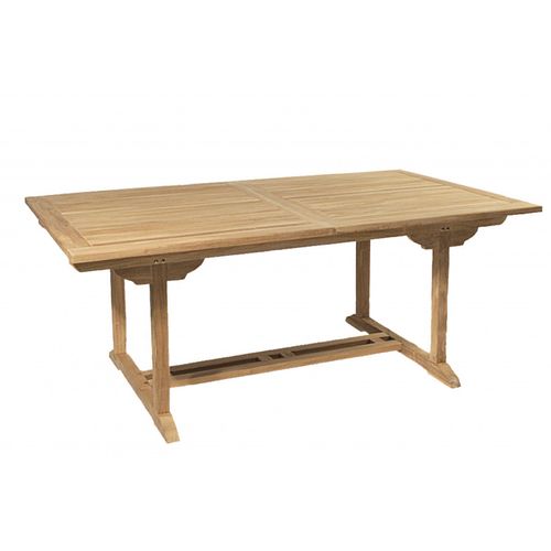 Harris - Salon De Jardin En Bois Teck 8/10 Pers - 1 Table Rectangulaire Extensible 180/240*100 Cm -