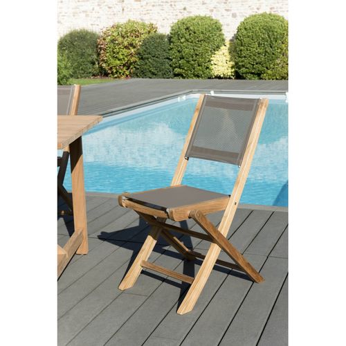 Harris - Salon De Jardin En Bois Teck 2 Pers - Ensemble De Jardin - 1 Table Carrée Pliante 70 Cm Et