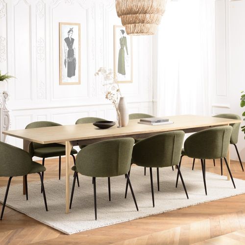 Maxence - Table à Manger Ext. 240/292cm Pieds En Bois De Chêne Massif