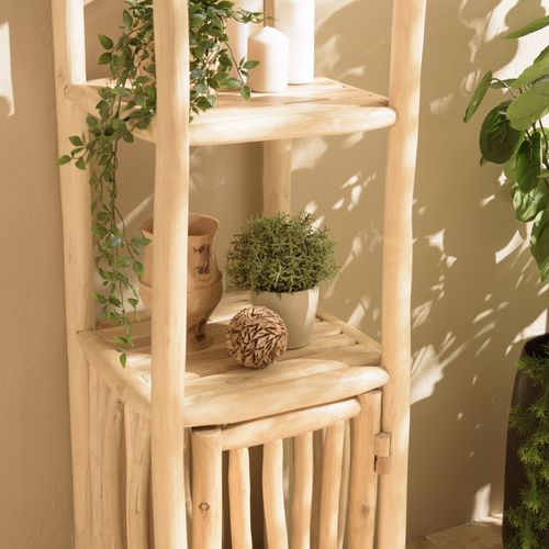 Will - Étagère 2 Niveaux 1 Porte En Branches De Teck Naturel