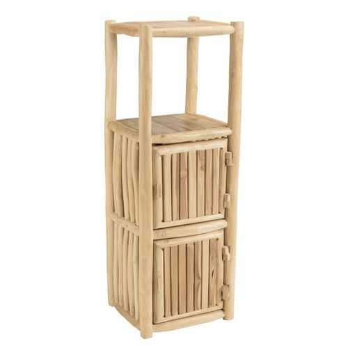 Will - Étagère 1 Niveau 2 Portes En Branches De Bois De Teck Naturel