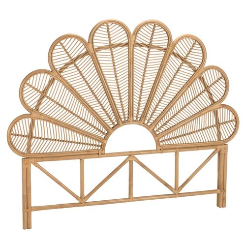 Kally - Tête De Lit Demi-lune 140/160cm 'fleur' Rotin Couleur Beige