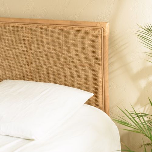 Kally - Tête De Lit Rect. 140/160cm 'cannage' Rotin Couleur Brun Miel