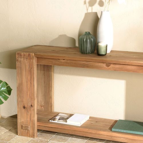 Sandy - Console Bois 150x40cm Bois Pin Recyclé