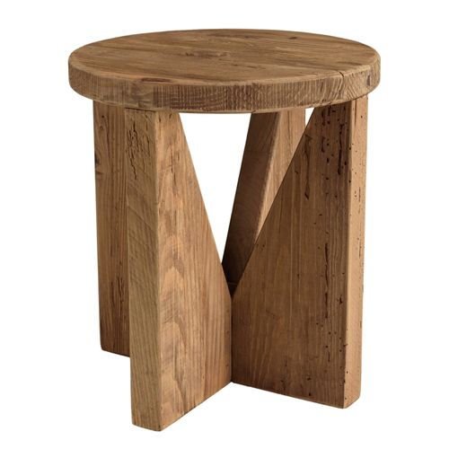 Sandy - Tabouret Rond 40x40cm Bois Pin Recyclé