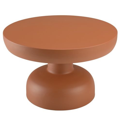 Hortense - Table Basse Ronde 60cm En Fer Couleur Marron Mat