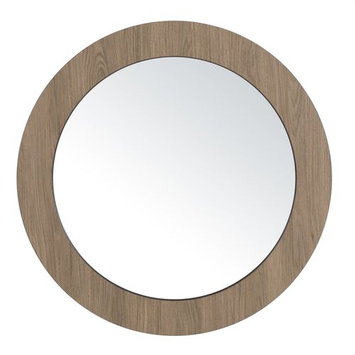 Julia - Miroir Rond D80cm En Bois Marron