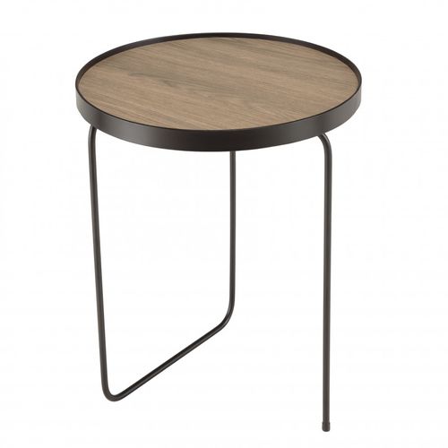 Fleur - Table D'appoint Ronde 40x40cm Mocha Pieds Asymétriques Métal