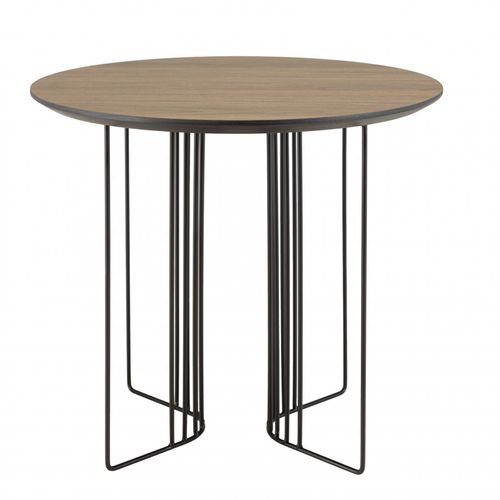 Fleur - Table D'appoint Biseautée 50x50cm Mocha Pieds Graphiques Métal