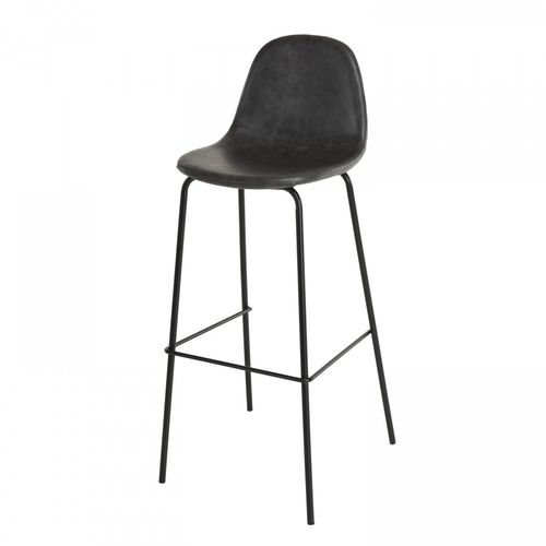 Tom - Lot De 2 Tabourets De Bar John Noir Hauteur D'assise 80cm