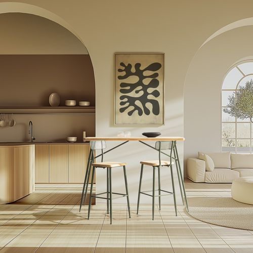 Haby - Ensemble 1 Bar + 2 Tabourets Pin Et Métal Vert