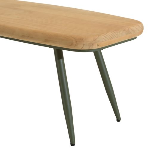 Helena - Table Basse Plateau En Bois Pin Pieds Scandinaves Métal Vert