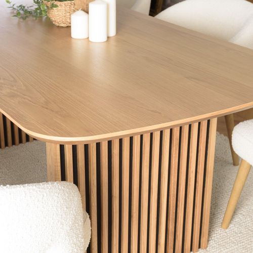 Sya - Table à Manger Rectangulaire L200 Décor Et Chêne Naturel