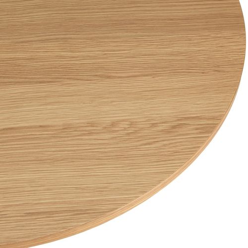 Sya - Table Basse Ronde D80 Décor Et Chêne Naturel Pied Ajouré