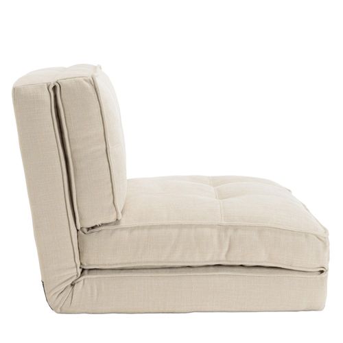 Angele - Chauffeuse Convertible 1 Place En Tissu Couleur Écru