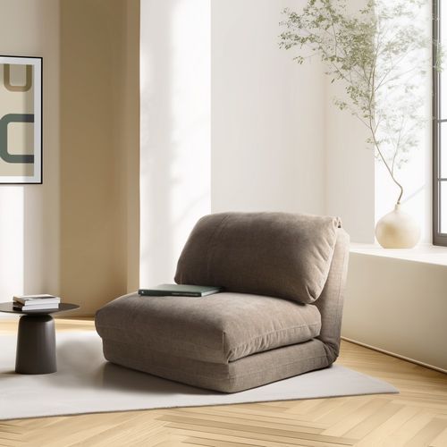 Angele - Chauffeuse 1 Place Convertible Tissu Couleur Gris