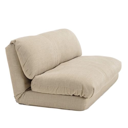 Angele - Chauffeuse Convertible 2 Places En Tissu Couleur Beige