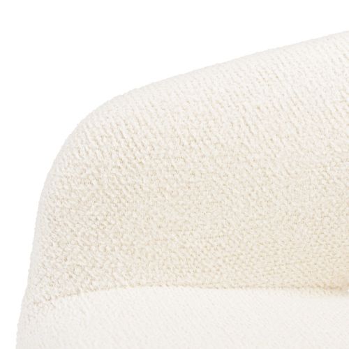 Mina - Chaise De Bureau à Roulettes En Tissu Écru Dossier Ouvert