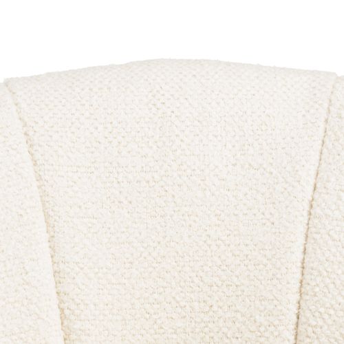 Mina - Chaise De Bureau à Roulettes En Tissu Écru Dossier Arrondi