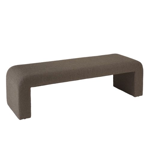 Leopold - Banc En Tissu Petite Bouclette Taupe Foncé