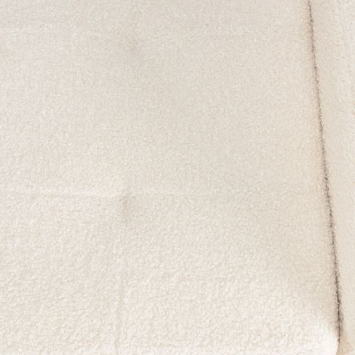 Leopold - Banc Tissu Bouclette Écru Avec Rangement Et Pieds Métal Noir