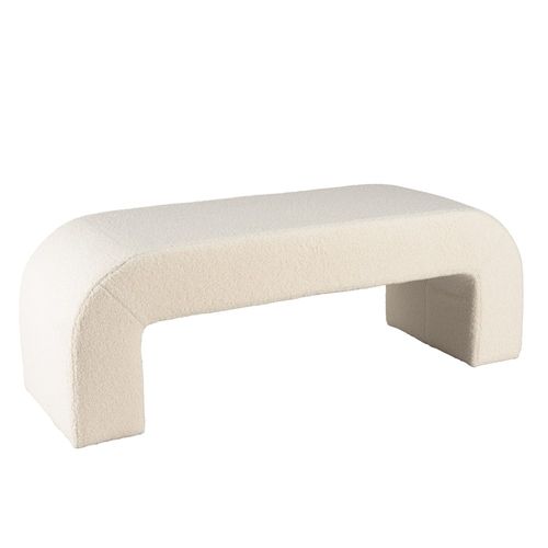 Leopold - Banc En Tissu Bouclette Écru