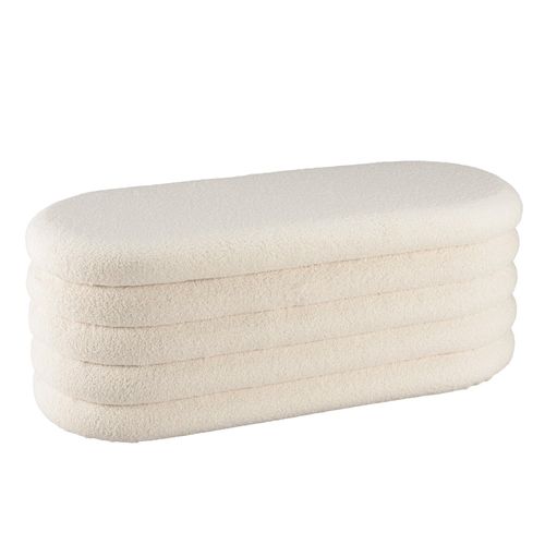 Leopold - Banquette En Tissu Bouclette Écru Avec Rangement