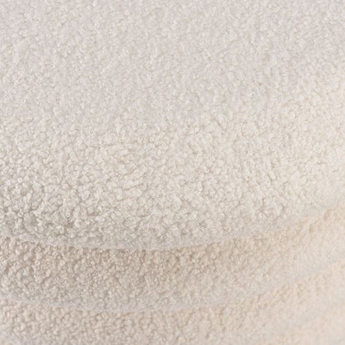 Leopold - Pouf M En Tissu Bouclette Écru Avec Rangement