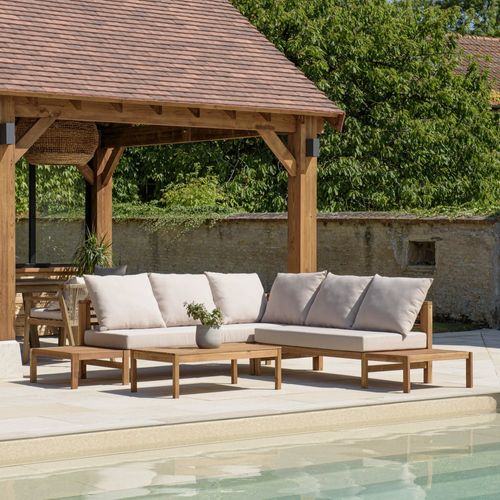 Vick - Salon De Jardin 5 Places En Bois D'acacia Huilé