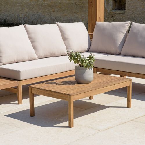 Vick - Salon De Jardin 5 Places En Bois D'acacia Huilé