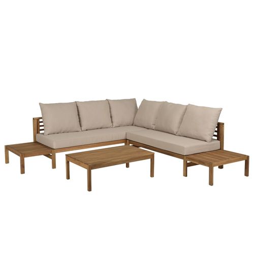 Vick - Salon De Jardin 5 Places En Bois D'acacia Huilé
