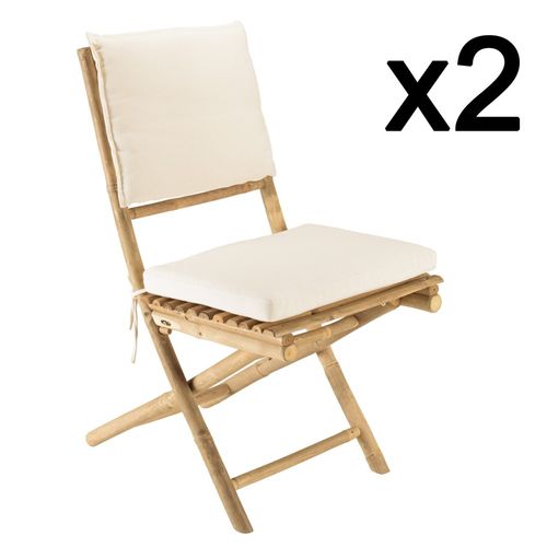 Vital - 2 Chaises Et 1 Table Pliantes En Bambou