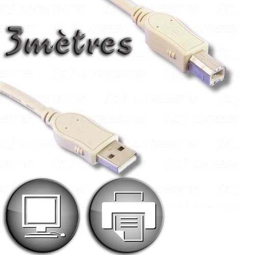 Câble Usb 2.0 A Mâle / Type B Mâle 3m