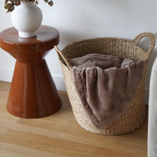 Plaid Polaire Extra Doux Coloris Taupe 130 X 170 Cm Marron