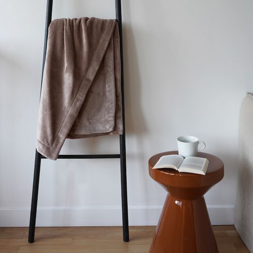 Plaid Polaire Extra Doux Coloris Taupe 130 X 170 Cm Marron