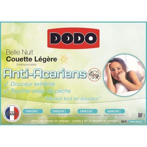 Dodo Couette Legere Belle Nuit - 200 X 200 Cm - Blanc