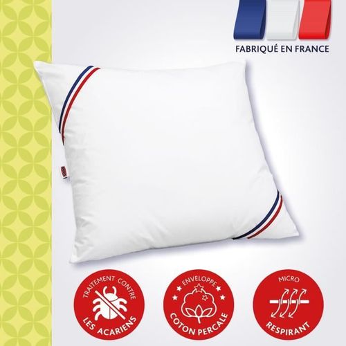 Oreiller Duvet Oie Morzine Anti-acariens 65x65cm Blanc