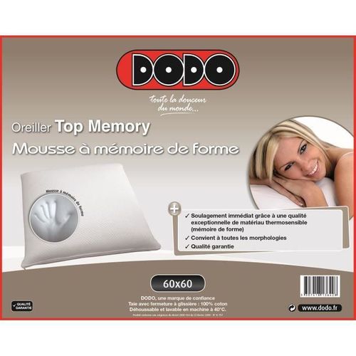 Oreiller Top Memory 60x60 cm