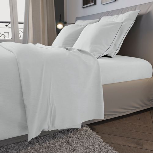 Taie D'oreiller Confort Jersey Coloris Blanc 65 X 65 Cm Blanc