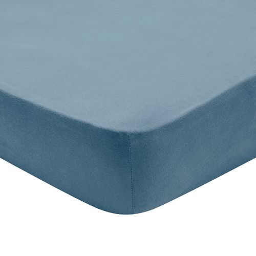 Drap Housse Confort Jersey Coloris Denim 140 X 200 Cm Bleu