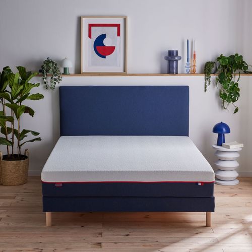 Matelas Mousse L'incontournable Ferme 140 X 190 Cm Blanc, Bleu Foncé