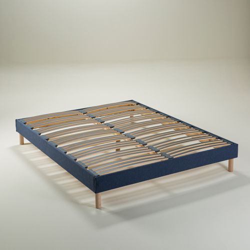Ensemble Matelas Ressort Mi-ferme + Sommier Le Véritable 180x200 Cm Blanc, Bleu Foncé