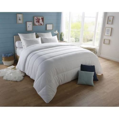 Pack Couette Chaude Anti-acariens 140x200 Cm + 1 Oreiller 60x60 Cm - Splendeur - Blanc