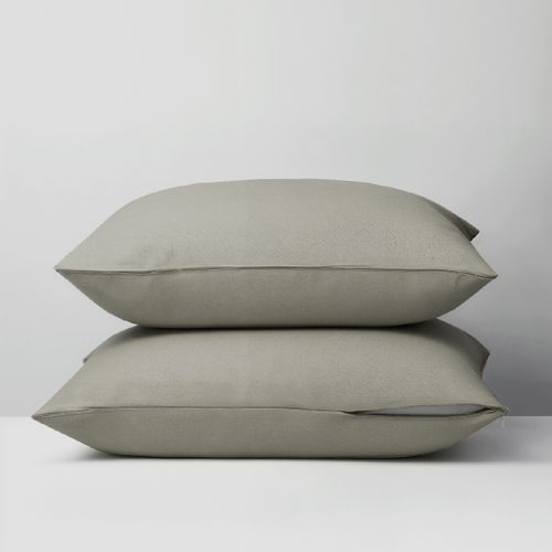 Lot De 2 Taies D'oreiller 2 En 1 - Alèse Absorbante Intégrée - Coloris Sable 60 X 60 Cm Marron