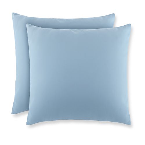 Lot De 2 Taies D'oreiller 2 En 1 - Alèse Absorbante Intégrée - Coloris Givre 60 X 60 Cm Bleu Clair