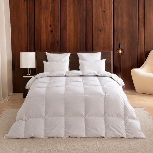 Couette Alpage - 55% Duvet - 30% Laine Thermorégulante - Chaude 200 X 200 Cm Blanc