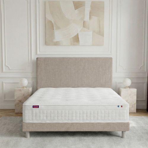 Ensemble Lit - Matelas 140x200 cm + Sommier + Tête De Lit - Beige Renaissance Beige