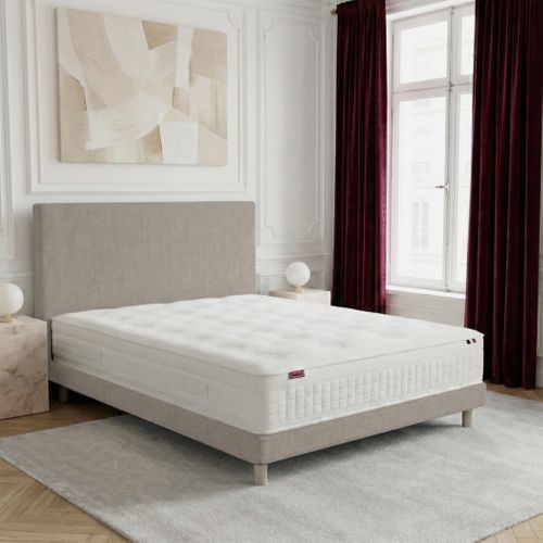Ensemble Lit - Matelas 140x200 cm + Sommier + Tête De Lit - Beige Renaissance Beige